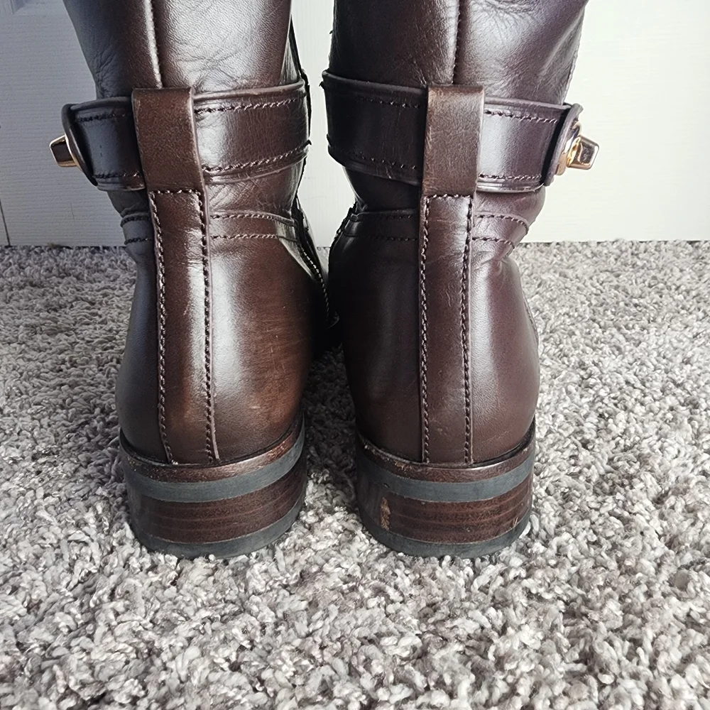 Coach Knee High Brown Leather Boots 7.5B - Picture 7 of 16